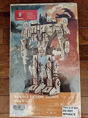 New Birkeetoys Hongtai Wooden 3D Puzzle. Robot 1. Science Fiction Series. 188 PC